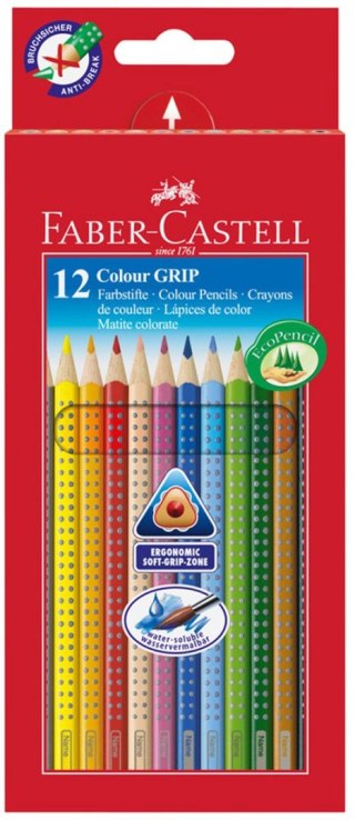 Kredki ołówkowe Faber Castell Grip 12 kol. (112412) Faber Castell