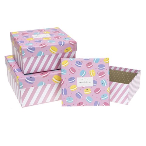 Pudełko na prezent Rozette (PUG-23251-KW PINK set 3) Rozette