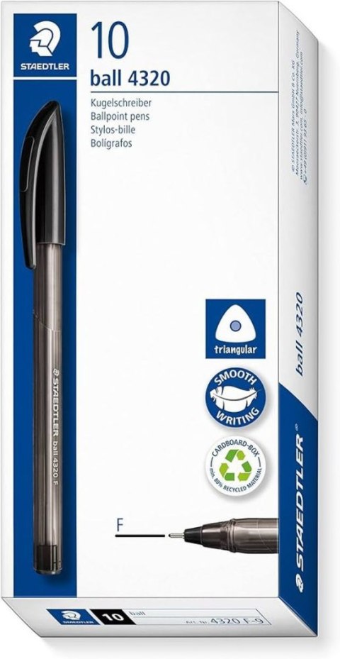 Długopis Staedtler trójkątny 4320 F czarny 0,7mm (S 4320 F-9) Staedtler Długopis Staedtler trójkątny 4320 F czarny 0,7mm (S 4320 F-9) Staedtler