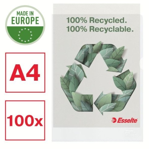 Ofertówka Esselte Recycled A4 kolor: bezbarwny typu L 100 mic. (627496) Esselte