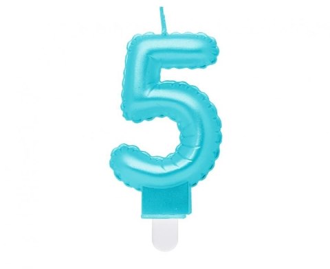 Świeczka urodzinowa Godan cyferka 5, perłowa jasnoniebieska, 7 cm (SF-PJN5) Godan Świeczka urodzinowa Godan cyferka 5, perłowa jasnoniebieska, 7 cm (SF-PJN5) Godan