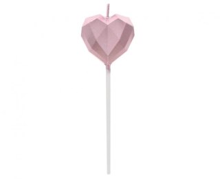 Świeczka urodzinowa Godan piker Serce Diament, różowo-złote, 10.5x3.5 cm (BH-SSDR) Godan
