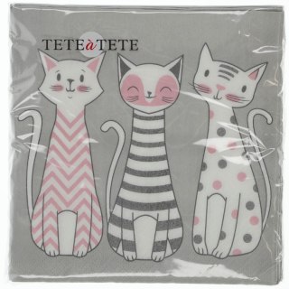 Serwetki Paw Glam Cats mix nadruk bibuła [mm:] 330x330 (TL699000) Paw