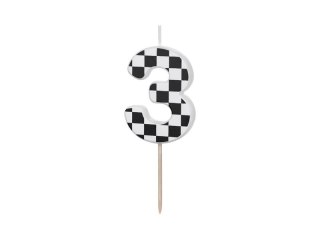 Świeczka urodzinowa Partydeco Cyferka 3, 5.5 cm, mix (SCU7-3) Partydeco
