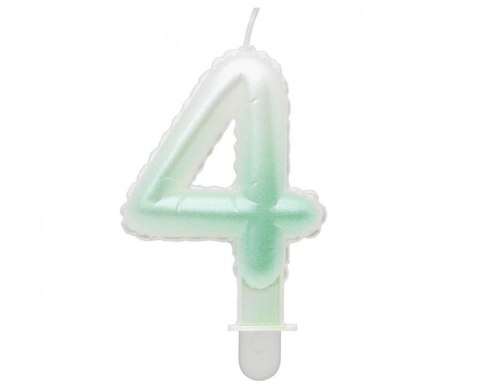Świeczka urodzinowa Godan cyferka 4, ombre, perłowa biało-zielona, 7 cm (SF-PBZ4) Godan Świeczka urodzinowa Godan cyferka 4, ombre, perłowa biało-zielona, 7 cm (SF-PBZ4) Godan