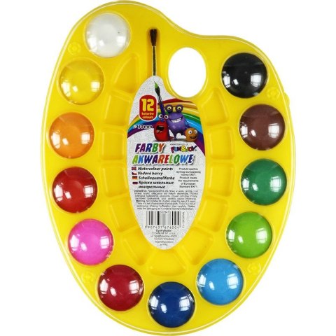 Farby akwarelowe Fun&Joy w paletce 12 kolor. (FJ-12K30PAL) Fun&Joy Farby akwarelowe Fun&Joy w paletce 12 kolor. (FJ-12K30PAL) Fun&Joy