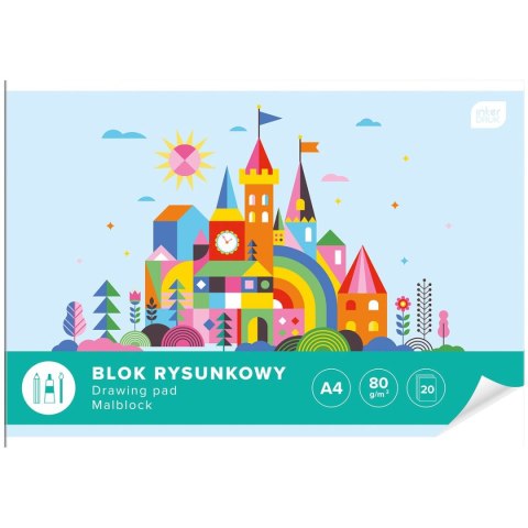 Blok rysunkowy Interdruk A4 biały 80g 20k [mm:] 210x297 (BLR) Interdruk