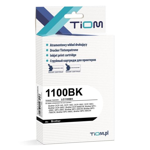 Tusz (cartridge) alternatywny Tiom Brother Lc1100 Dcp145 (Ti-B1100/980BK) Tiom Tusz (cartridge) alternatywny Tiom Brother Lc1100 Dcp145 (Ti-B1100/980BK) Tiom