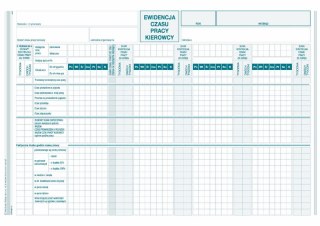 Druk offsetowy Michalczyk i Prokop Ewidencja czasu pracy kierowcy A4 40k. (817-1) Michalczyk i Prokop