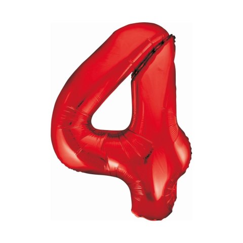 Balon foliowy Godan cyfra 4 czerwona 85cm 40cal (BCHCW4) Godan Balon foliowy Godan cyfra 4 czerwona 85cm 40cal (BCHCW4) Godan