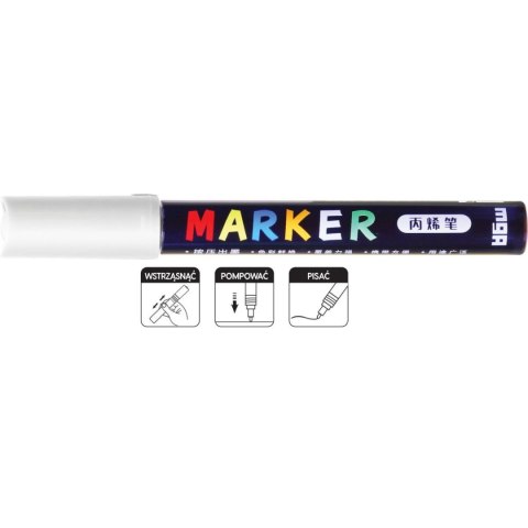 Marker permanentny M&G biały okrągła końcówka (MG APL100-0) M&G Marker permanentny M&G biały okrągła końcówka (MG APL100-0) M&G