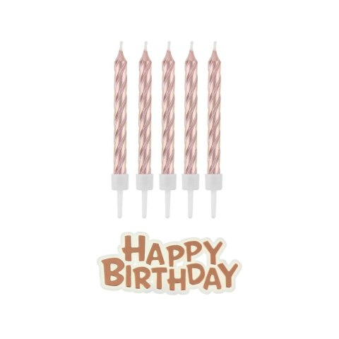 Świeczka urodzinowa Godan Happy Birthday metaliczne różowo-złote 16 sztuk (SF-SUHB) Godan Świeczka urodzinowa Godan Happy Birthday metaliczne różowo-złote 16 sztuk (SF-SUHB) Godan