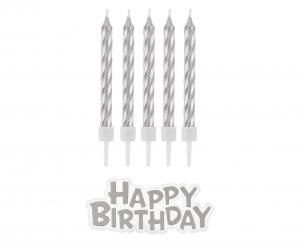 Świeczka urodzinowa Godan Happy Birthday, srebrne, 16 szt (SF-HBSR) Godan Świeczka urodzinowa Godan Happy Birthday, srebrne, 16 szt (SF-HBSR) Godan