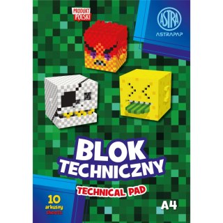 Blok techniczny Astrapap pixel&unicon A4 biały 10k (106022019) Astrapap