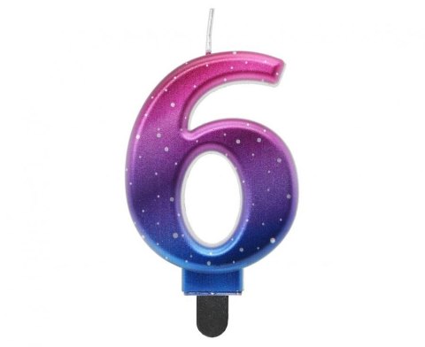 Świeczka urodzinowa Godan cyferka 6, Night Sky, metaliczna, 8 cm (SF-NSM6) Godan Świeczka urodzinowa Godan cyferka 6, Night Sky, metaliczna, 8 cm (SF-NSM6) Godan
