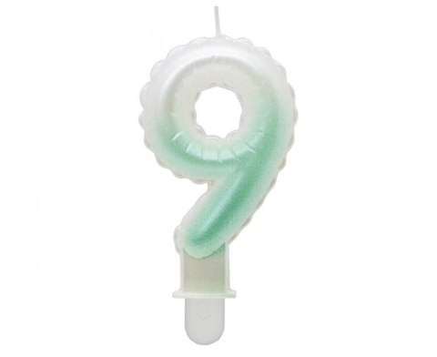 Świeczka urodzinowa Godan cyferka 9, ombre, perłowa biało-zielona, 7 cm (SF-PBZ9) Godan Świeczka urodzinowa Godan cyferka 9, ombre, perłowa biało-zielona, 7 cm (SF-PBZ9) Godan
