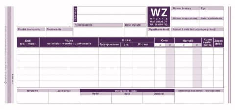 Druk samokopiujący Michalczyk i Prokop Wydanie materiału na zewnątrz 1/3 A4 80k. (351-8) Michalczyk i Prokop