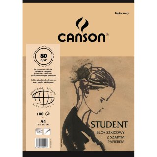 Blok rysunkowy Canson Student A4 szary 80g 100k (50-163) Canson