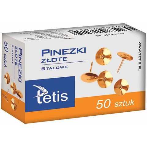 Pinezki Tetis kolor: złoty 50 szt (GP095-AO) Tetis