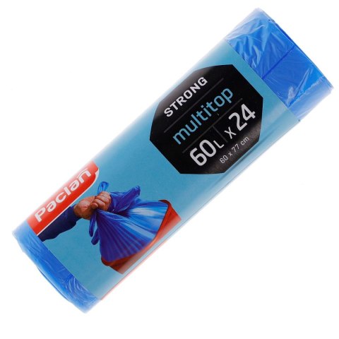 Worki na śmieci Paclan 60L kolor: niebieski 60L 24 szt Paclan Worki na śmieci Paclan 60L kolor: niebieski 60L 24 szt Paclan