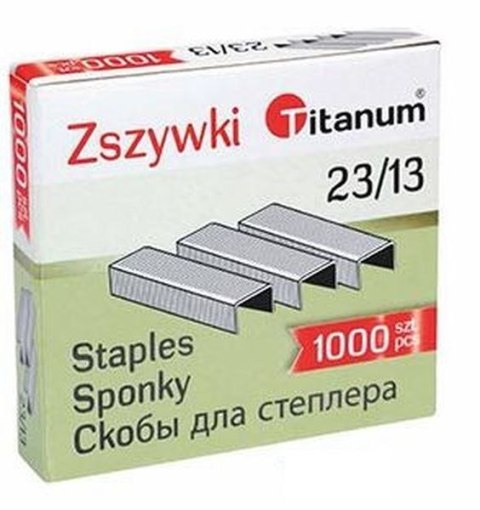 Zszywki 23/13 Titanum 1000 szt Titanum