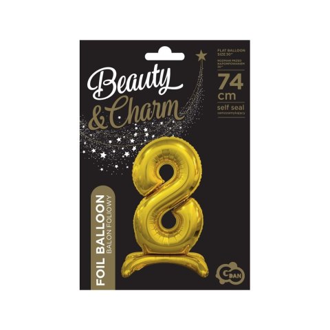 Balon gumowy Godan Beauty&Charm cyfra stojąca złota złota 750mm 30cal (BC-ASZ8) Godan Balon gumowy Godan Beauty&Charm cyfra stojąca złota złota 750mm 30cal (BC-ASZ8) Godan