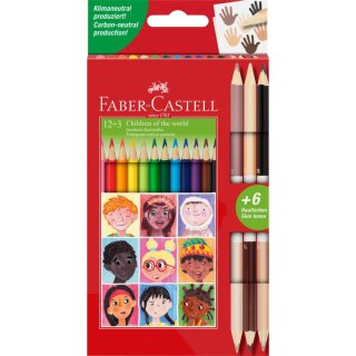 Kredki ołówkowe Faber Castell Children of the world 12+3 kol. (511514 FC) Faber Castell