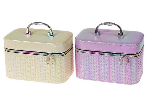 Kuferek Adar M z lusterkiem, wzór motyle, zapinany na zamek; 19x12x11cm (591516) Adar Kuferek Adar M z lusterkiem, wzór motyle, zapinany na zamek; 19x12x11cm (591516) Adar