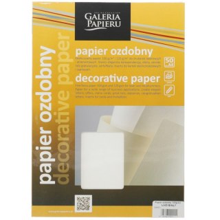 Papier ozdobny (wizytówkowy) Galeria Papieru laid biały A4 biały 120g (206001) Galeria Papieru