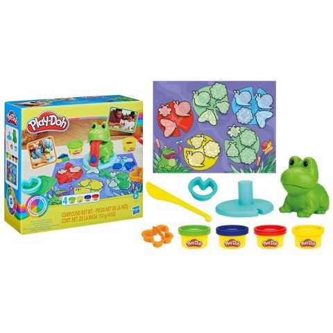 Masa plastyczna dla dzieci Playdoh zestaw żaba nauka kolorów mix (F6926) Playdoh