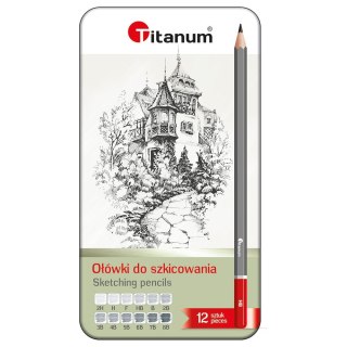 Ołówek Titanum w metalowym pudełku 8B-2H Titanum