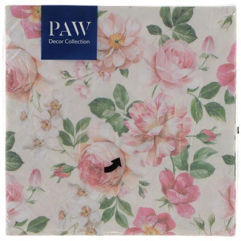 Serwetki Paw Lunch Roses Glory (cream) mix bibuła [mm:] 330x330 (SDL127611) Paw