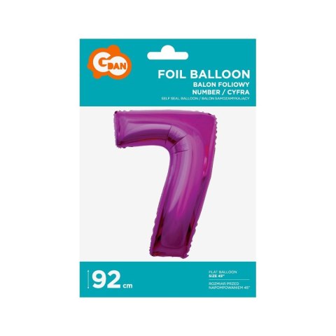 Balon foliowy Godan cyfra 7 różowa 85 cm 45cal (FG-C85r7) Godan