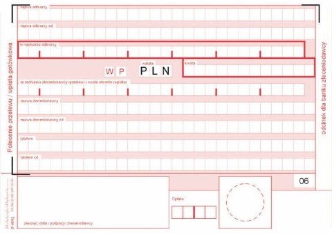 Druk samokopiujący Michalczyk i Prokop Polecenie przelewu/wpłata gotówkowa 2-odc. A6 80k. (449-5M) Michalczyk i Prokop