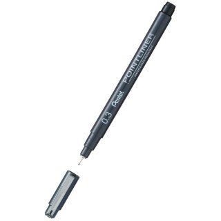 Cienkopis Pentel, czarny 0,3mm 1kol. (S20P) Pentel