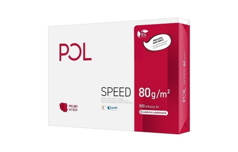 Papier ksero Pol speed A4 biały 500k. 80g [mm:] 210x297 Pol