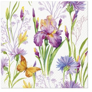 Serwetki Paw Tete Iris with Butterfly mix nadruk bibuła [mm:] 330x330 (TL121200) Paw