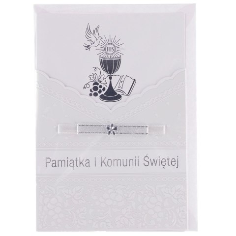 Kartka składana laurka B6 exclusive satyna komunia B6 (5902221807909)