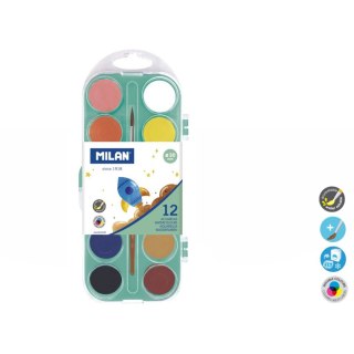 Farby akwarelowe Milan 12 kolor. (053312P) Milan