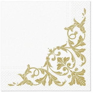 Serwetki Paw Motif GOLD mix nadruk bibuła [mm:] 330x330 (TL124609) Paw