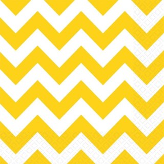 Serwetki Amscan YELLOW CHEVRON biało-żółty papier [mm:] 330x330 (999509) Amscan