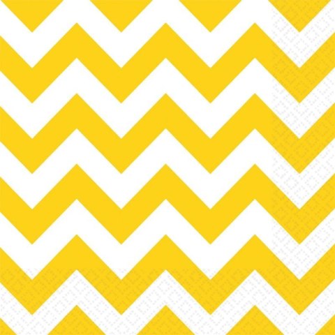 Serwetki Amscan YELLOW CHEVRON biało-żółty papier [mm:] 330x330 (999509) Amscan