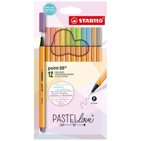 Cienkopis Stabilo pastelowe 12 szt mix 0,4mm 12kol. (8812-7-7) Stabilo Cienkopis Stabilo pastelowe 12 szt mix 0,4mm 12kol. (8812-7-7) Stabilo