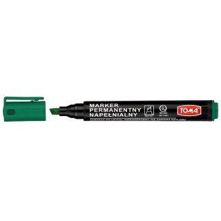 Marker permanentny Toma zielony 1,0-5,0mm ścięta końcówka Toma