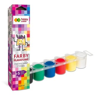 Farba tempera Happy Color kolor: mix 25ml 6 kolor. (HA 3310 0025-K6) Happy Color