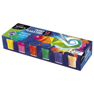 Farby plakatowe Kidea KIDART kolor: mix 20ml 12 kolor. (FP12KKA) Kidea