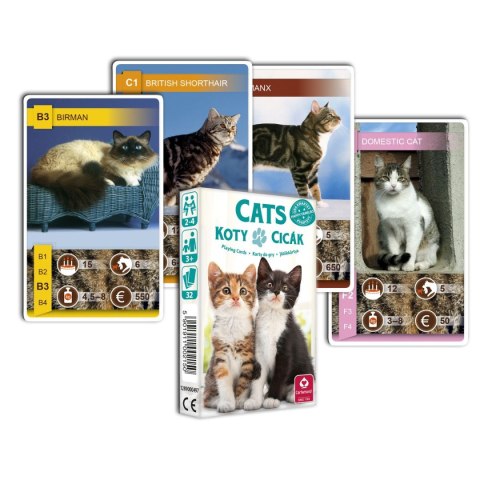 Karty Cartamundi Kwartet Koty (1289000497) 3 sztuk Cartamundi Karty Cartamundi Kwartet Koty (1289000497) 3 sztuk Cartamundi