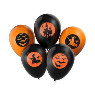 Balon gumowy Arpex Halloween 5 sztuk czarno-pomarańczowy (HA5678) Arpex