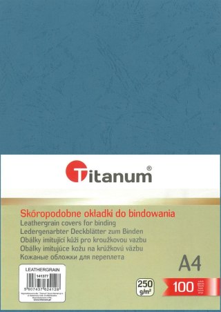 Karton do bindowania Titanum skóropodobny A4 niebieski 250g Titanum