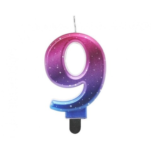 Świeczka urodzinowa Godan cyferka 9, Night Sky, metaliczna, 8 cm (SF-NSM9) Godan Świeczka urodzinowa Godan cyferka 9, Night Sky, metaliczna, 8 cm (SF-NSM9) Godan